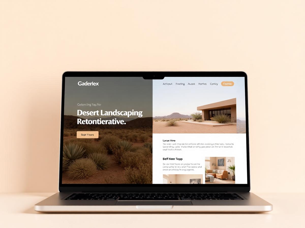 Concept landscaping company website shown on a laptop